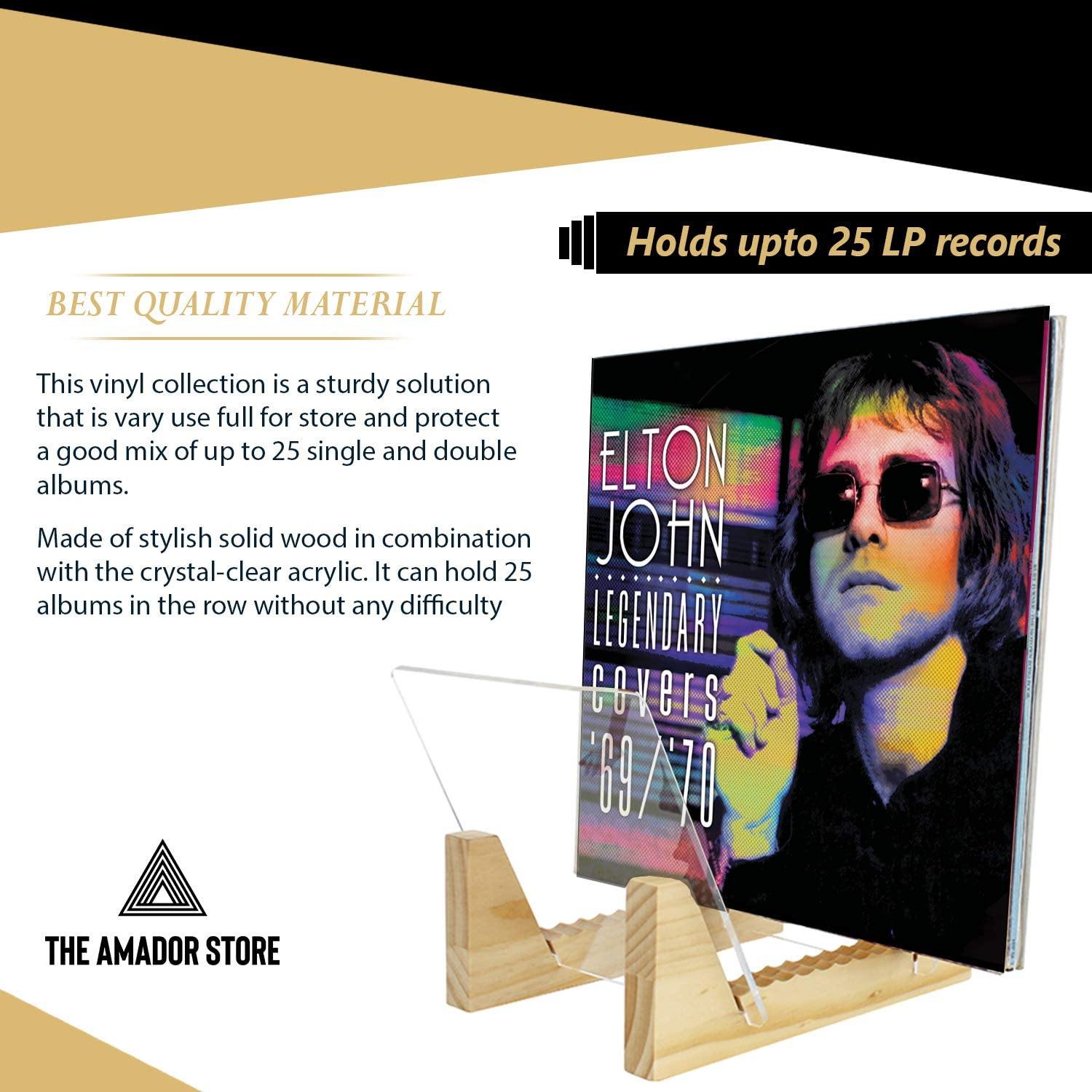 The Amador's Store Vinyl LP Record Rack 50-55 LP storage Stand Holder - JOY2ESpree
