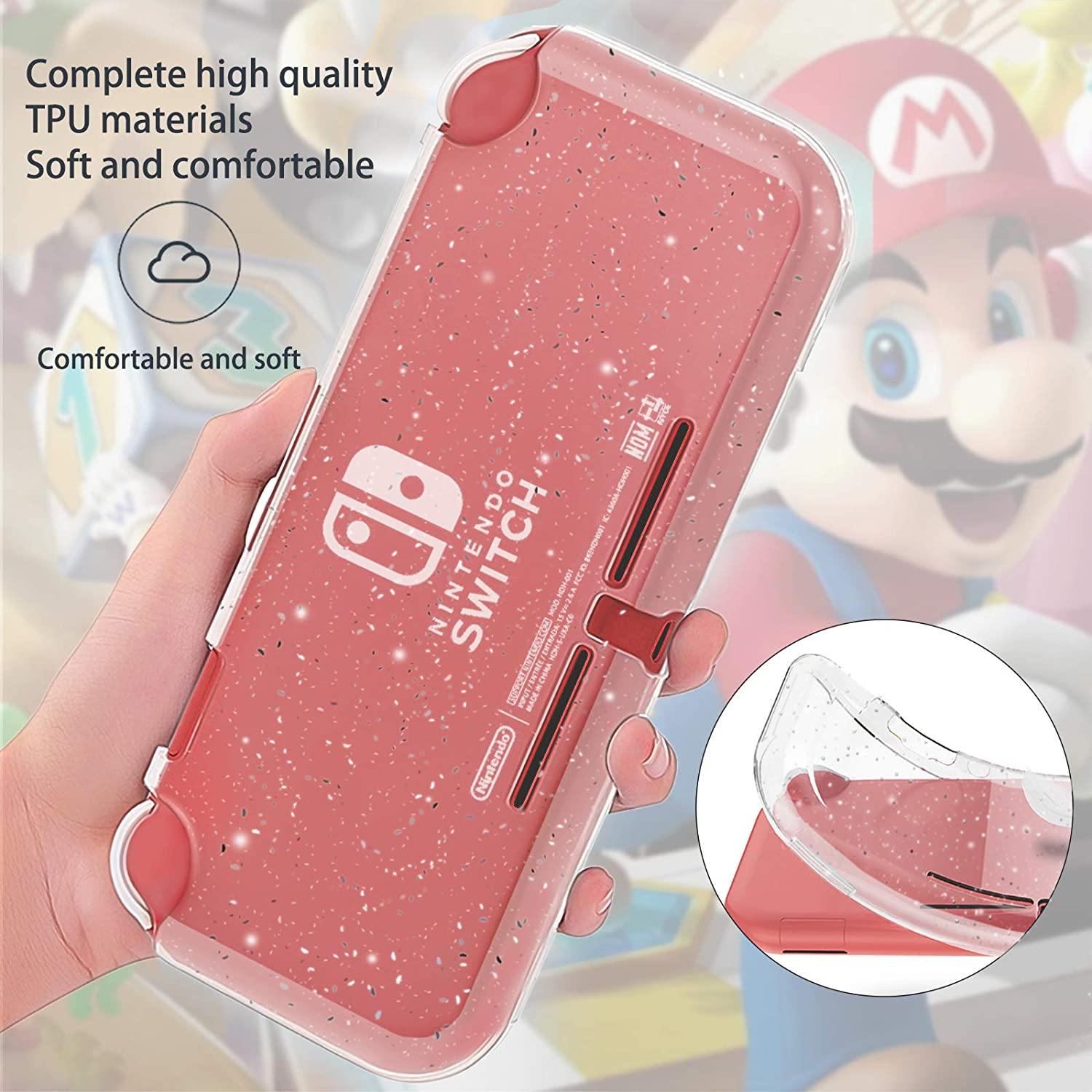 DLseego Carrying Case for Nintendo Switch lite, Newest Design Portable Travel Carrying Case 4 in 1 Accessories Kit with 1 Pcs Glitter case - JOY2ESpree