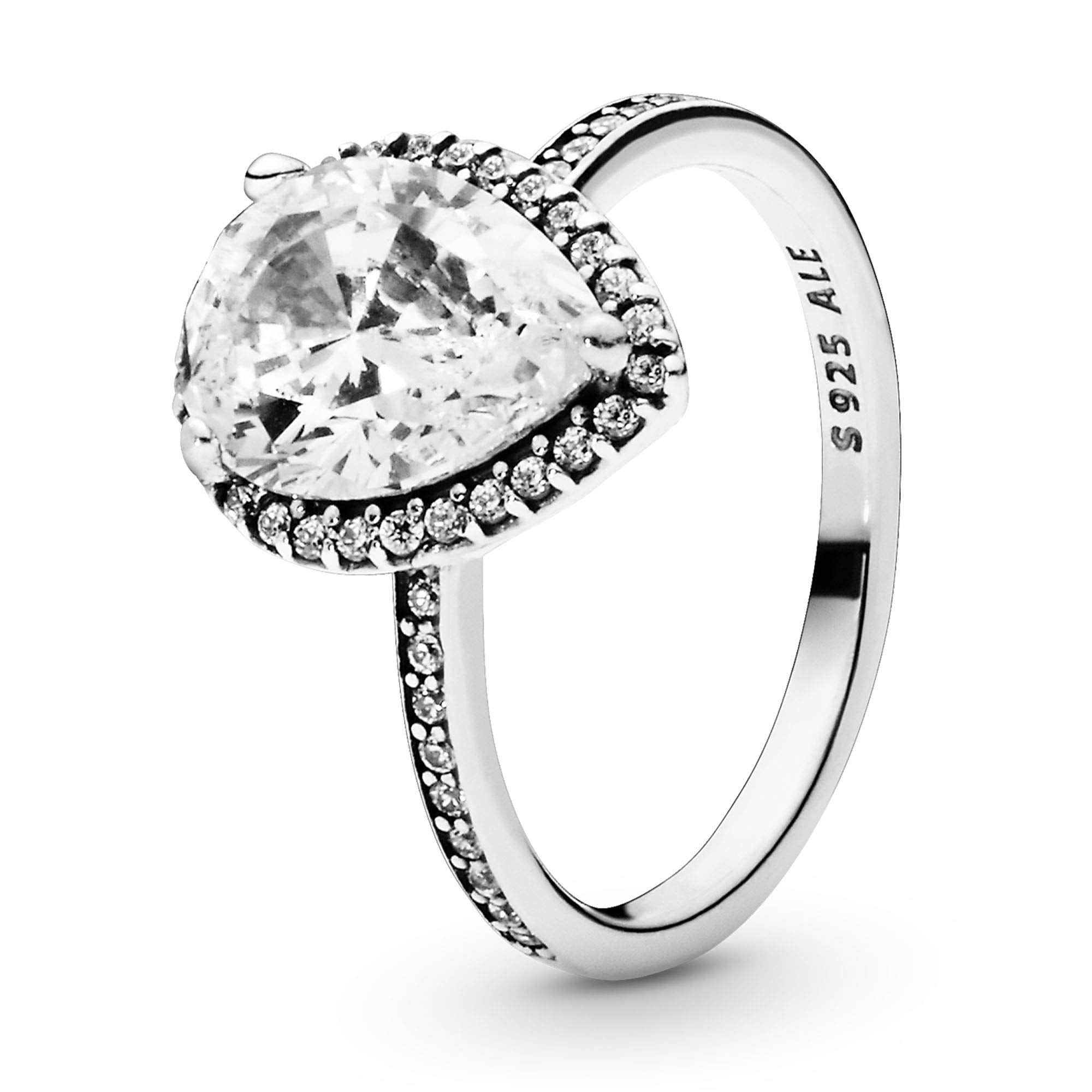 Pandora Jewelry Sparkling Teardrop Halo Cubic Zirconia Ring in Sterling Silver - JOY2ESpree