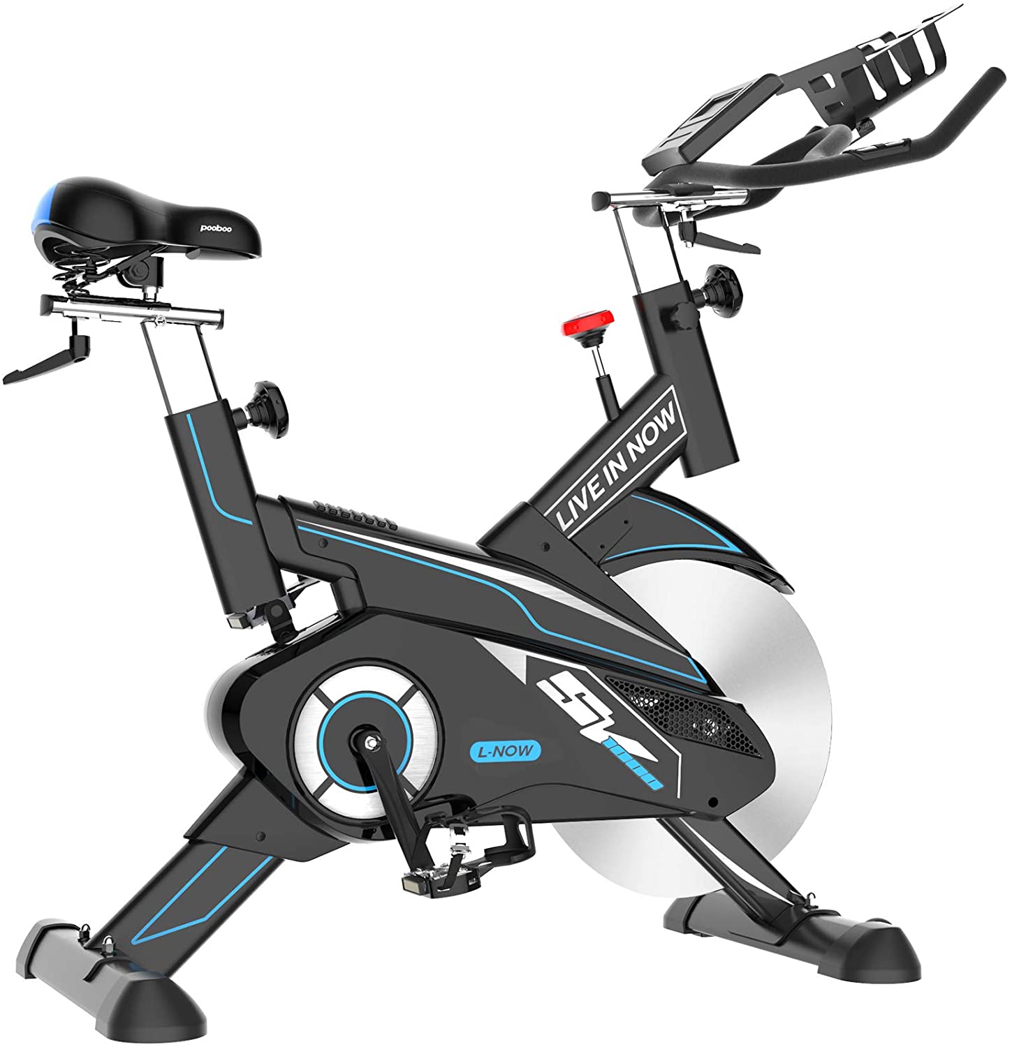 pooboo Exercise Bike, Heavy Duty Indoor Cycling Bike Stationary Belt Drive - JOY2ESpree