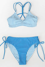 
                        
                          Load image into Gallery viewer, CUPSHE Women's Back Braided Straps Reversible Bottom Strappy Lace Up Bikini Sets
                        
                      