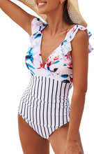 
                        
                          Muat gambar ke penampil Galeri, CUPSHE Women's V Neck One Piece Swimsuit Ruffled Lace Up Monokini
                        
                      