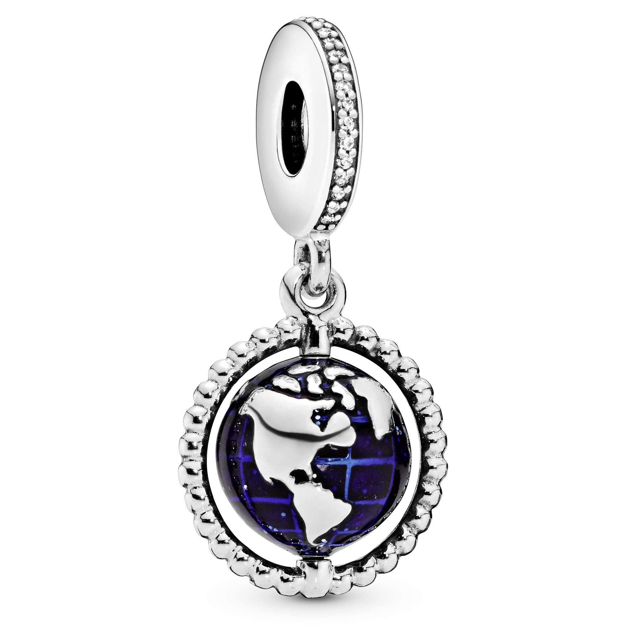 Pandora Jewelry Spinning Globe Dangle Cubic Zirconia Charm in Sterling Silver - JOY2ESpree
