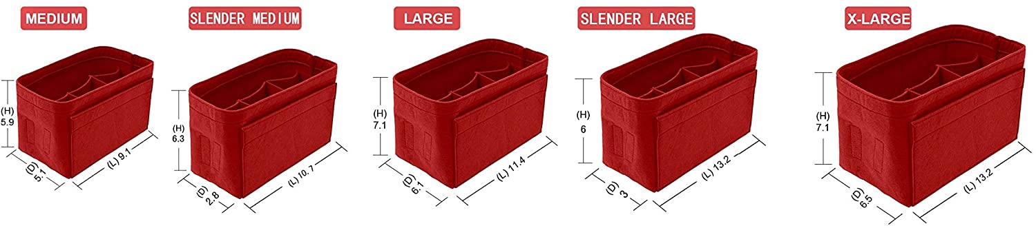 Purse Bag Organizer Insert with Lots of Different Size Spaces Divider Shaper for Speedy Shoulder Hobo Bag Keep Stuff Organized
