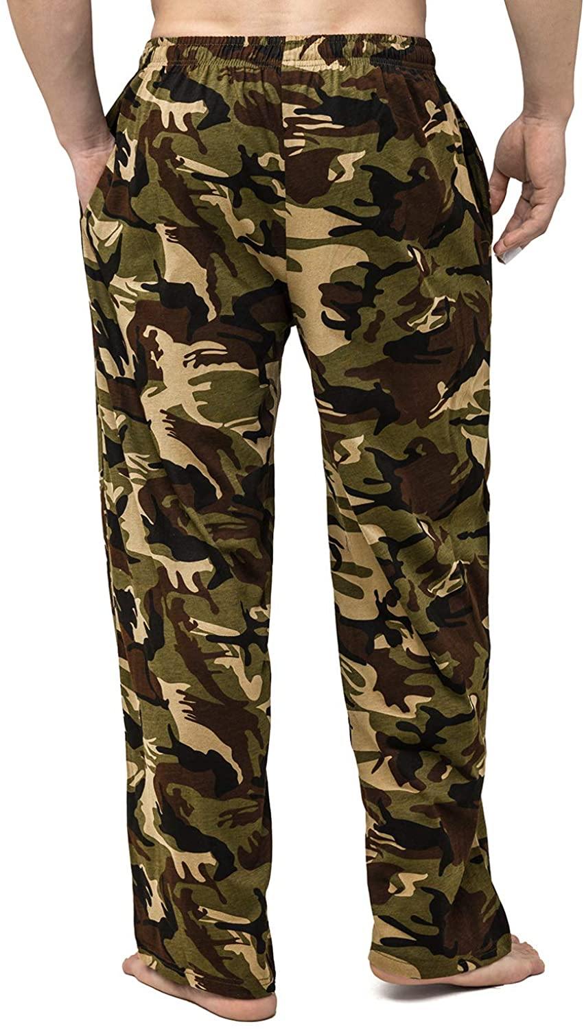 Bintangor Men's Sleep Pajama Pants 100% Cotton Knit Elastic Waistband Lounge Wear Long