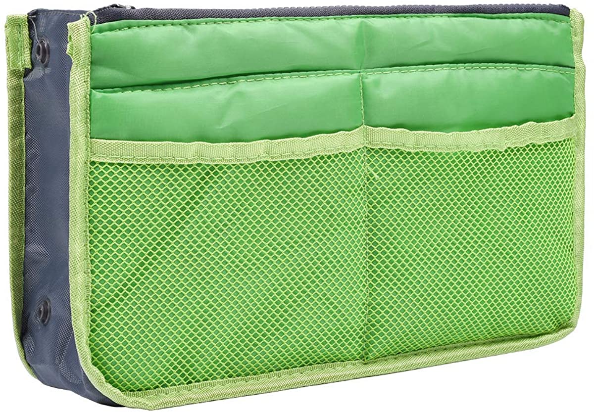 koboome Women Travel Insert Handbag Organiser Purse Large Liner Organizer Tidy BagTravel Double Zipper Cosmetic Bag