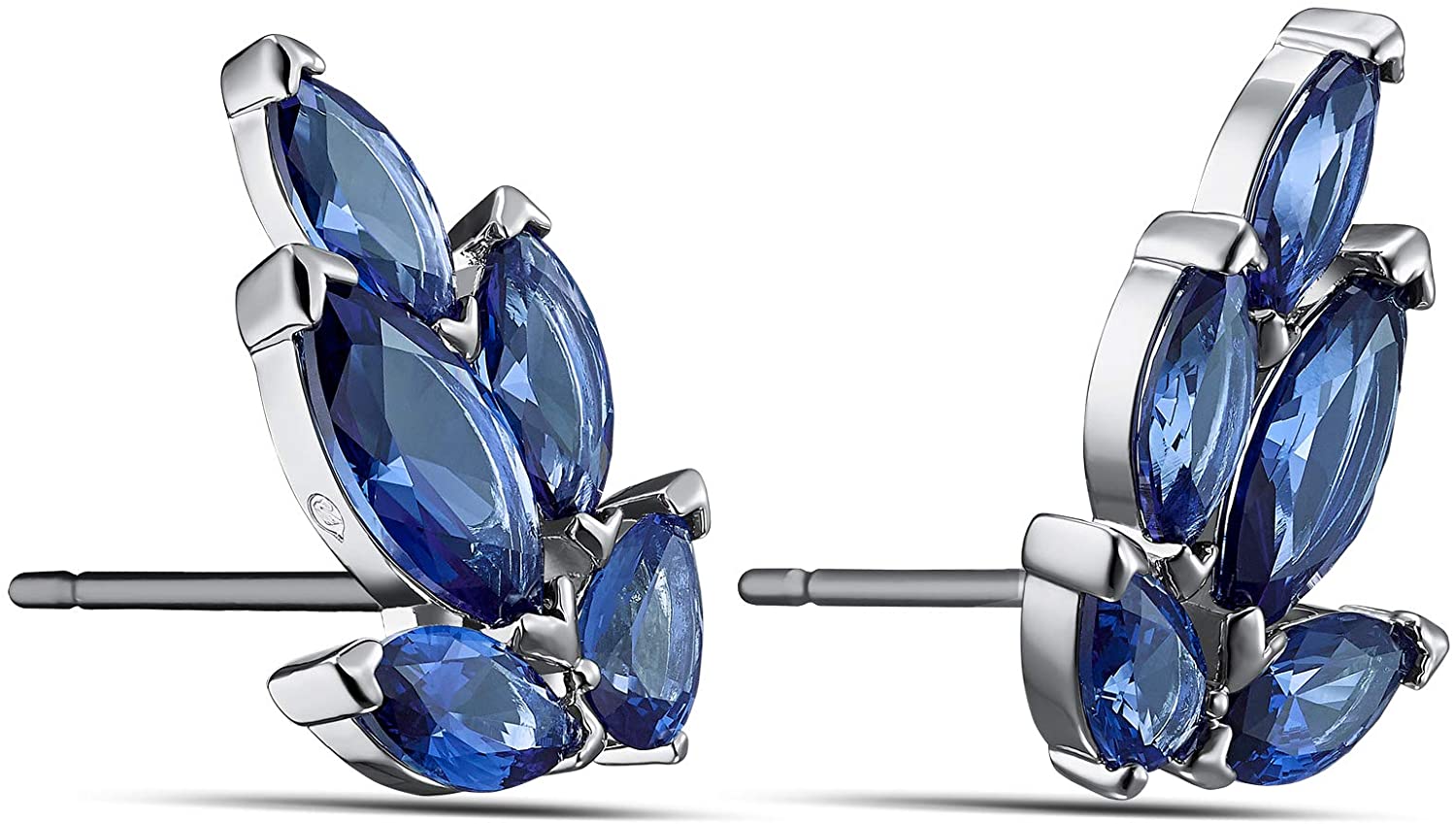 Swarovski Women's Louison Jewelry Collection, Rhodium Finish, Blue Crystals, Clear Crystals - JOY2ESpree