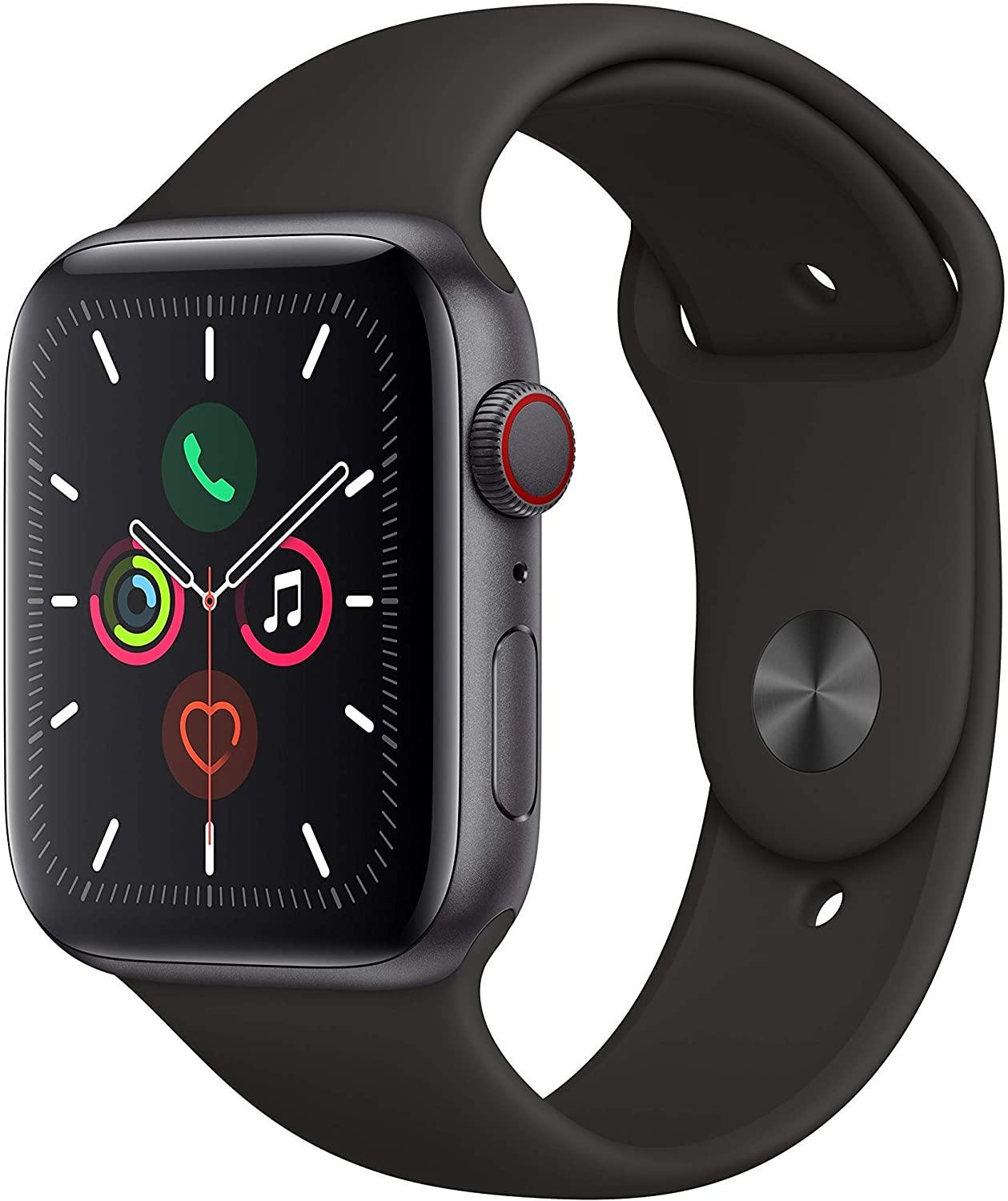 Apple Watch Series 5 (GPS + Cellular, 40MM) - Gold Aluminum Case with Pink Sand Sport Band (Renewed) - JOY2ESpree