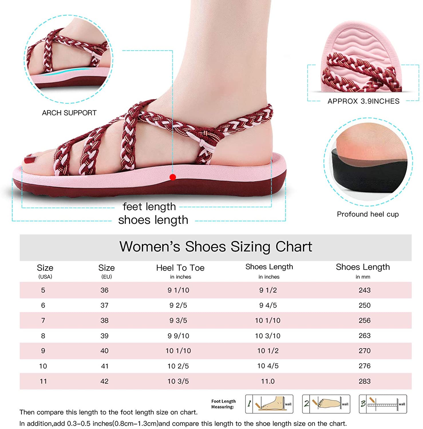 MEGNYA Women's Comfortable Walking Sandals with Arch Support Waterproof for Walking/Hiking/Travel/Wedding/Water Spot/Beach