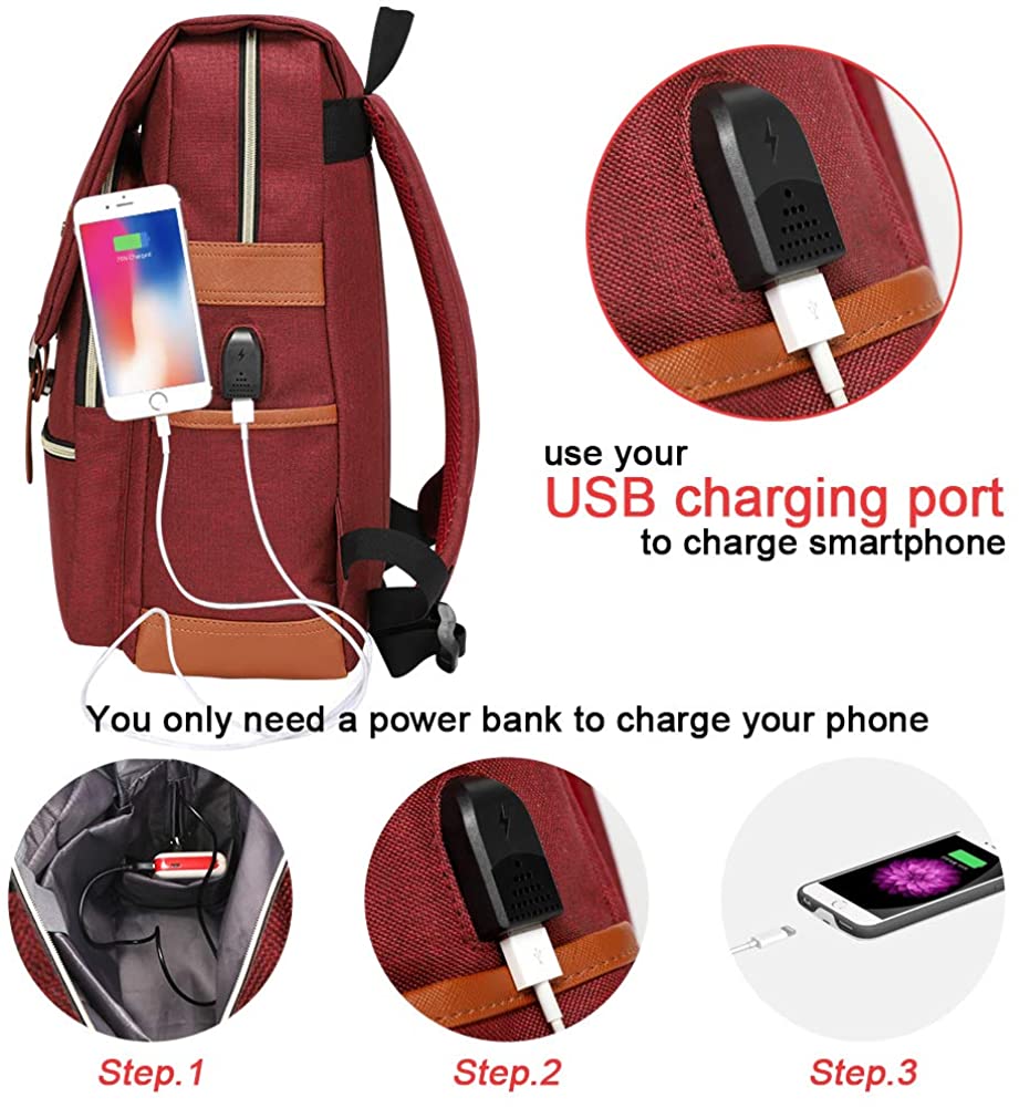 Modoker Vintage Laptop Backpack for Women Men,School College Backpack