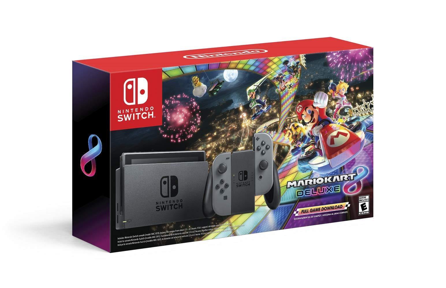 Nintendo Switch w/ Gray Joy-Con + Mario Kart 8 Deluxe (Full Game Download) - Switch - JOY2ESpree