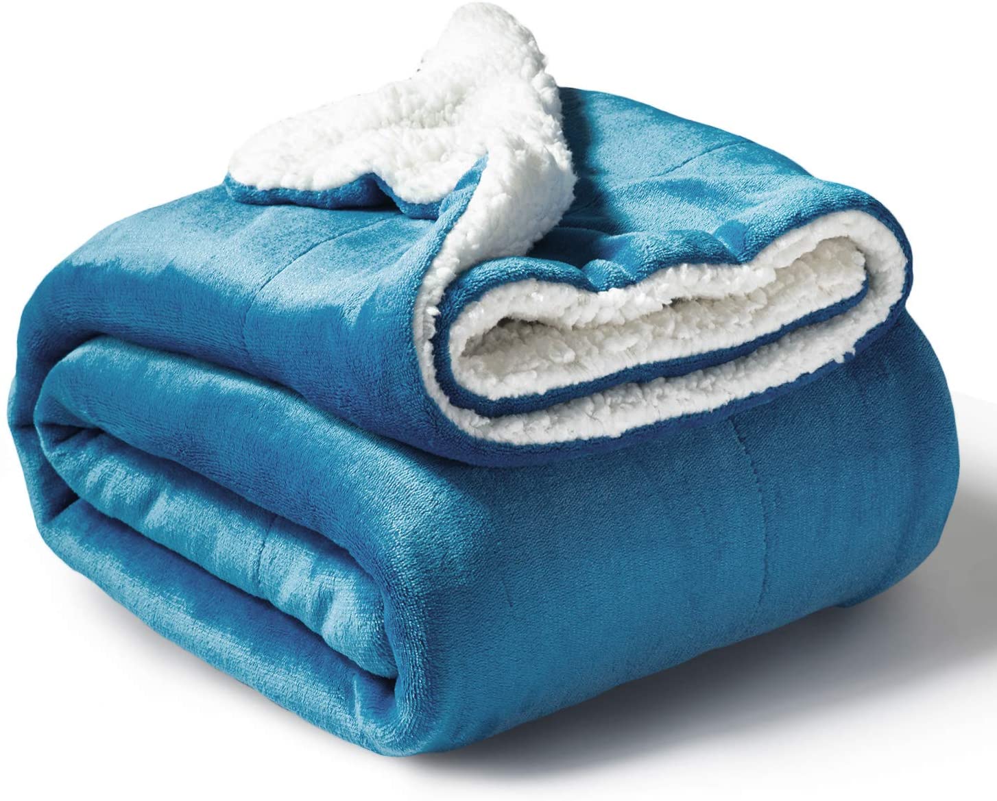 Bedsure Sherpa Fleece Blanket Throw Size Navy Lightweight Super Soft Cozy Luxury Bed Blanket Microfiber