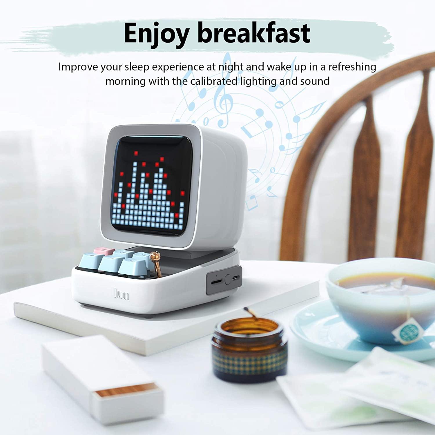Divoom Ditoo Retro Pixel Art Game Bluetooth Speaker with 16X16 LED App Controlled Front Screen (Black) - JOY2ESpree