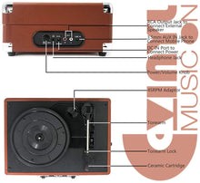 
                        
                          將圖片載入圖庫檢視器 Retro Record Player for 33/45/78 RPM Vinyl Records,Bluetooth Belt-Drive Turntable - JOY2ESpree
                        
                      