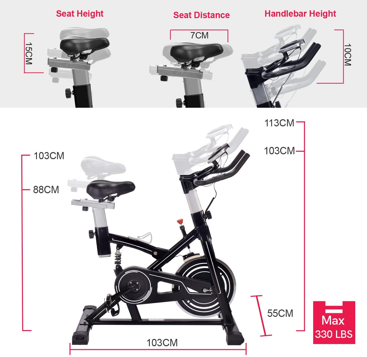 IDEER LIFE Exercise Bike Stationary Indoor Cycling Bicycle, Stationary Spin Bike - JOY2ESpree