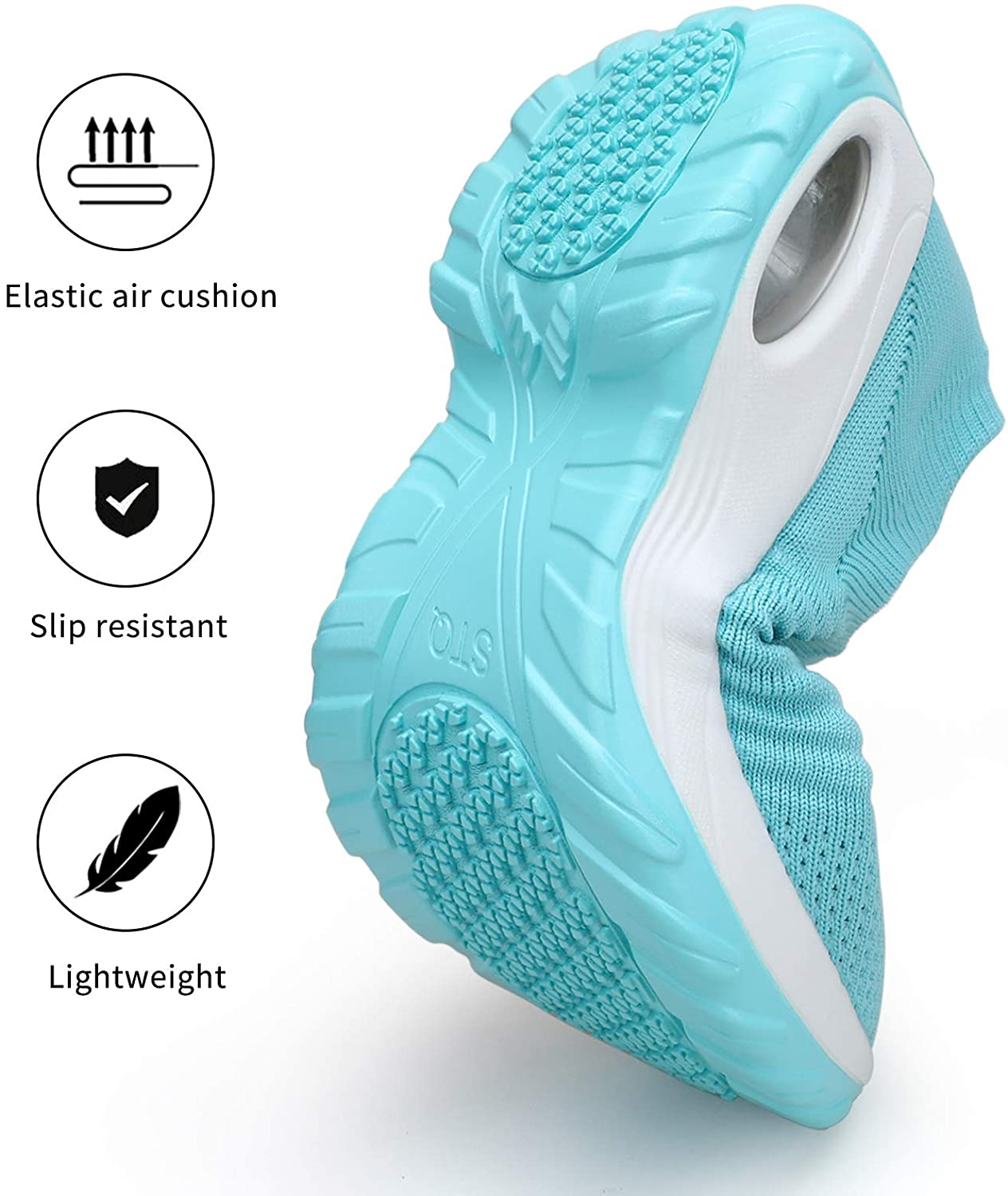 STQ Slip On Breathe Mesh Walking Shoes Women Fashion Sneakers Comfort Wedge Platform Loafers