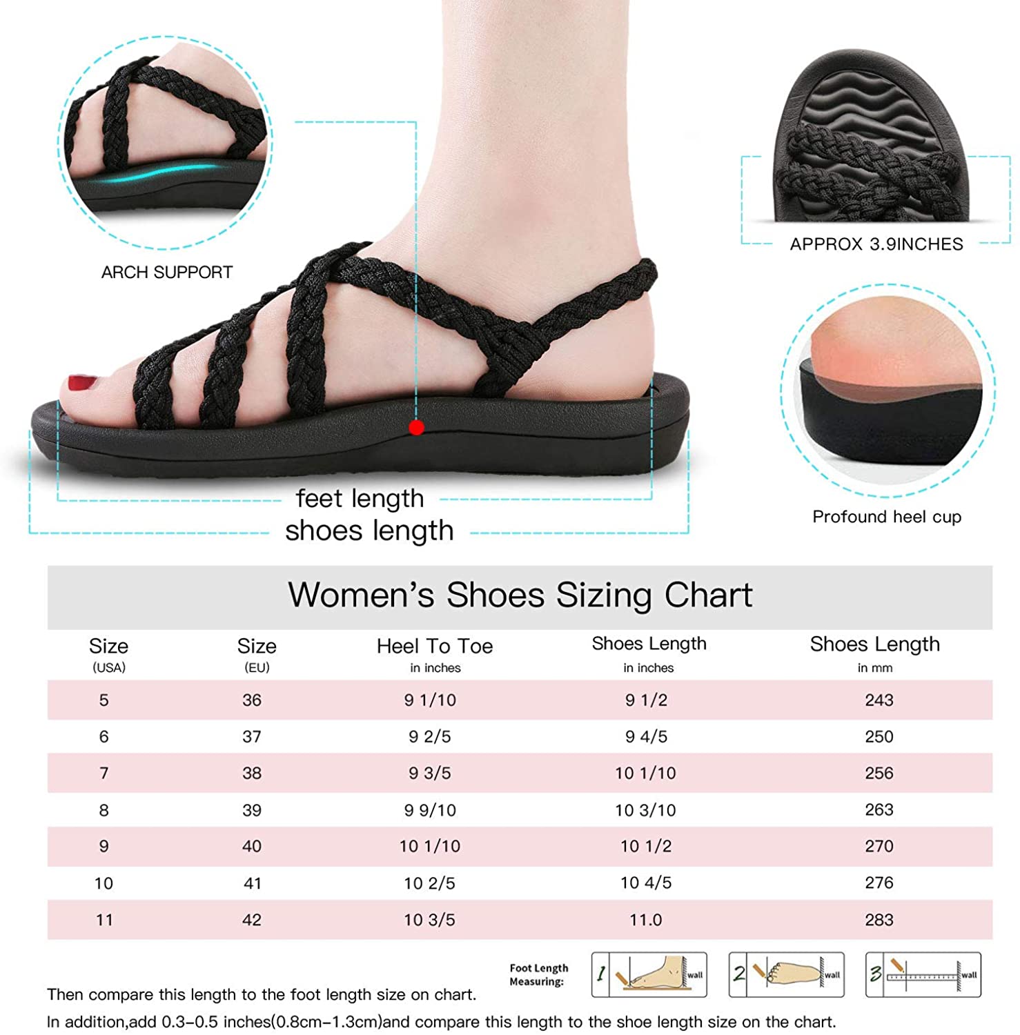 MEGNYA Women's Comfortable Walking Sandals with Arch Support Waterproof for Walking/Hiking/Travel/Wedding/Water Spot/Beach