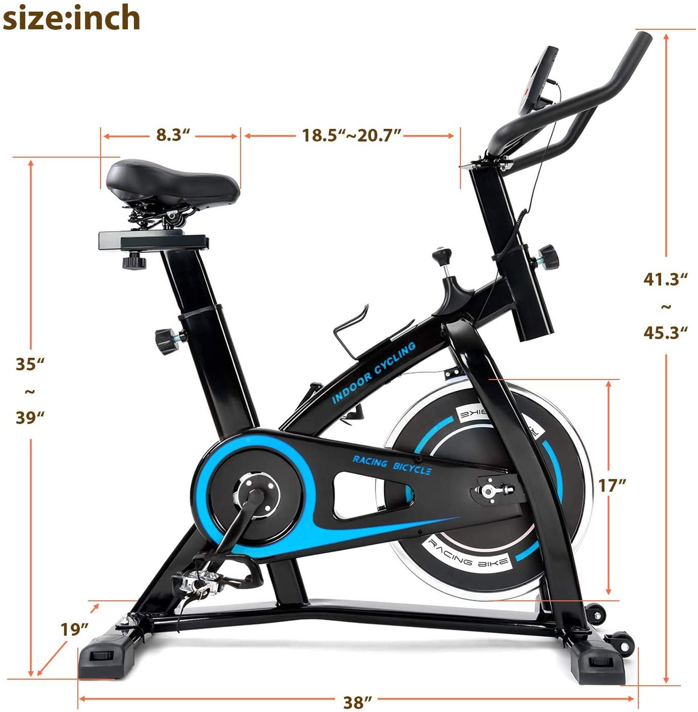 Merax Exercise Bike Indoor Cycling Bike Cycle Trainer Adjustable Stationary Bike 330LBS Weight Capacity - JOY2ESpree