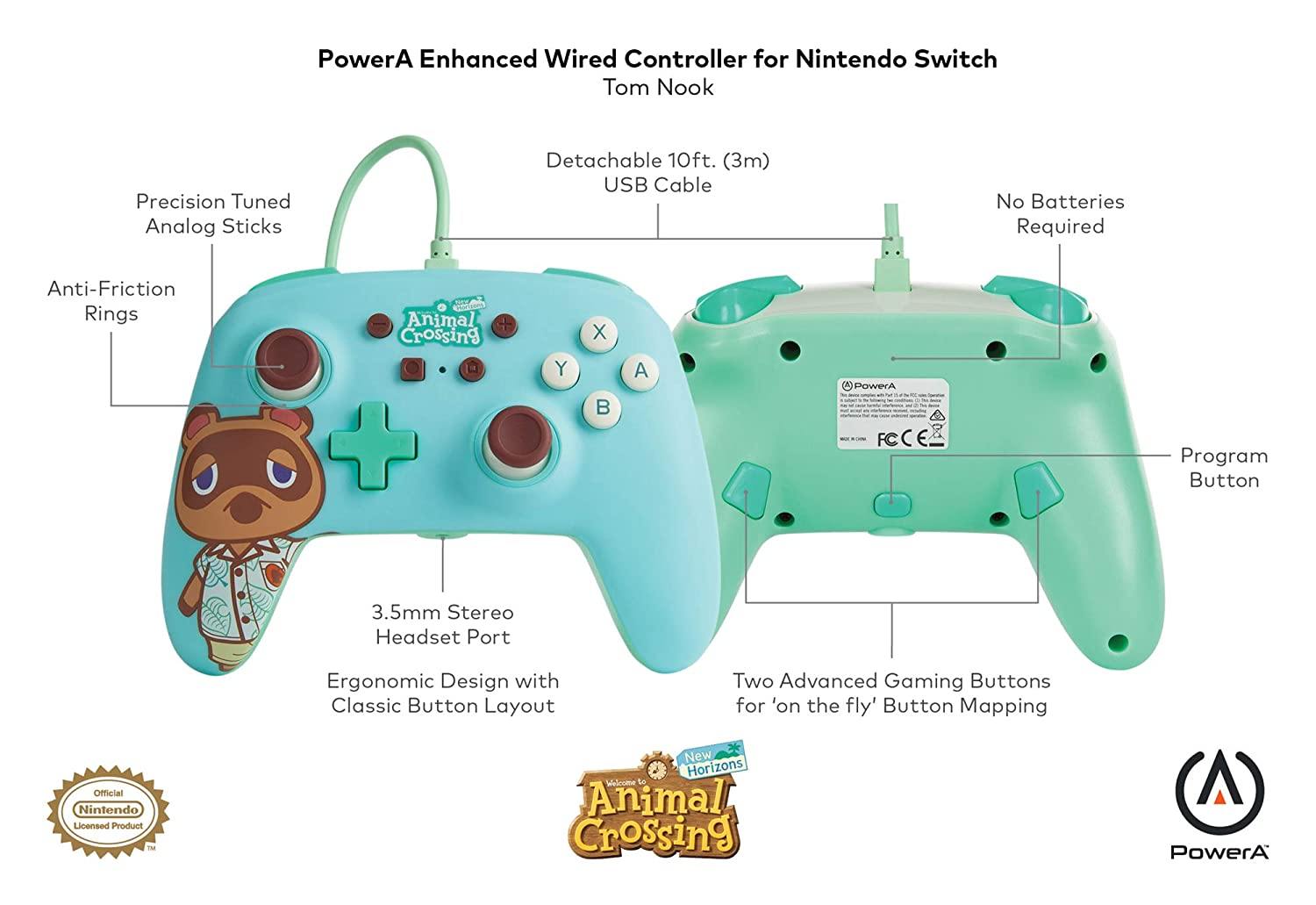 PowerA Enhanced Wired Controller for Nintendo Switch - Mario White, Gamepad, Wired Video Game Controller, Gaming Controller - Nintendo Switch - JOY2ESpree
