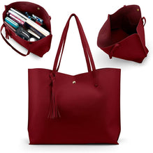 
                        
                          Cargar imagen en el visor de la galería, Oct17 Women Large Tote Bag - Tassels Faux Leather Shoulder Handbags, Fashion Ladies Purses Satchel Messenger Bags
                        
                      