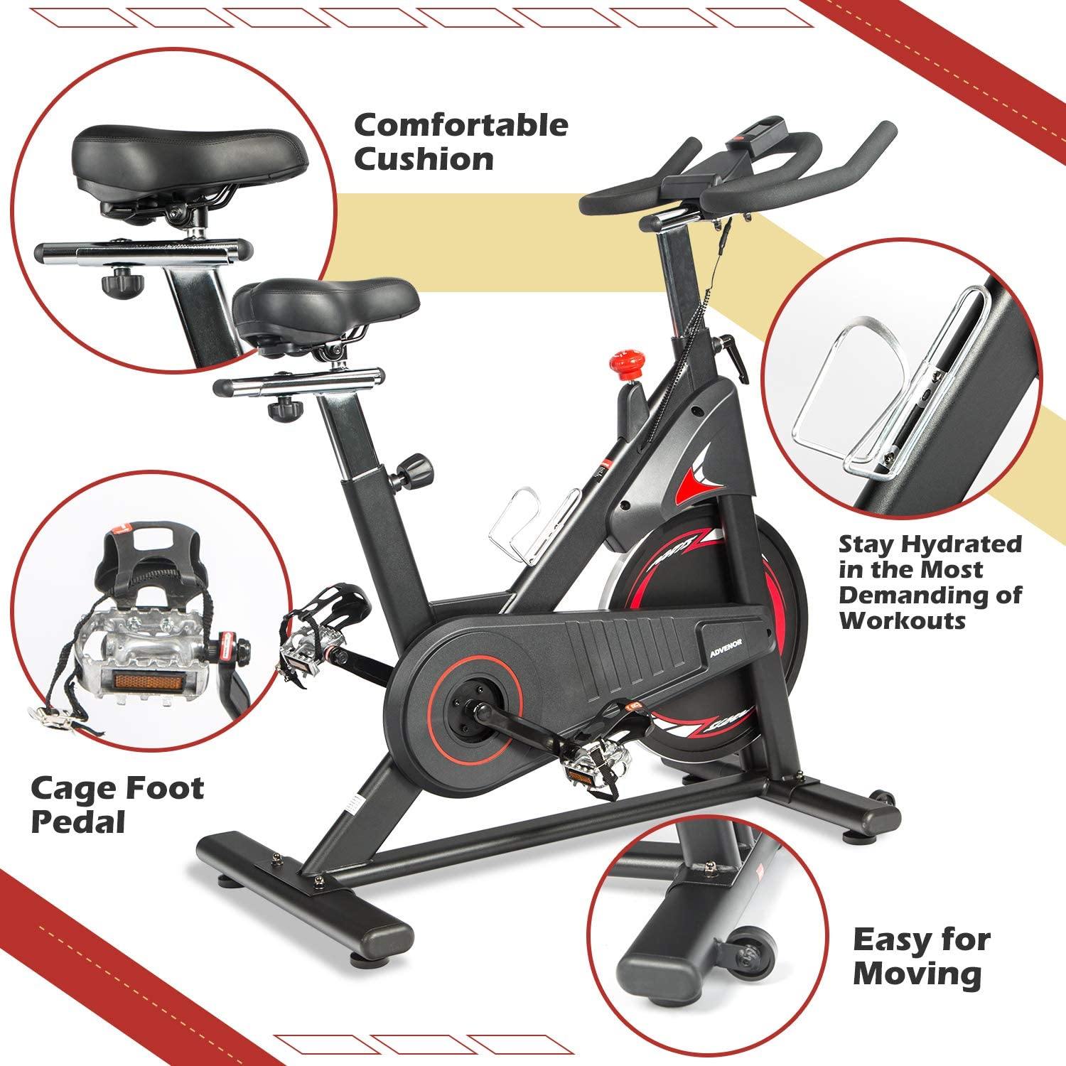 ADVENOR Magnetic Resistance Exercise Bike, Indoor Stationary Bikes - JOY2ESpree