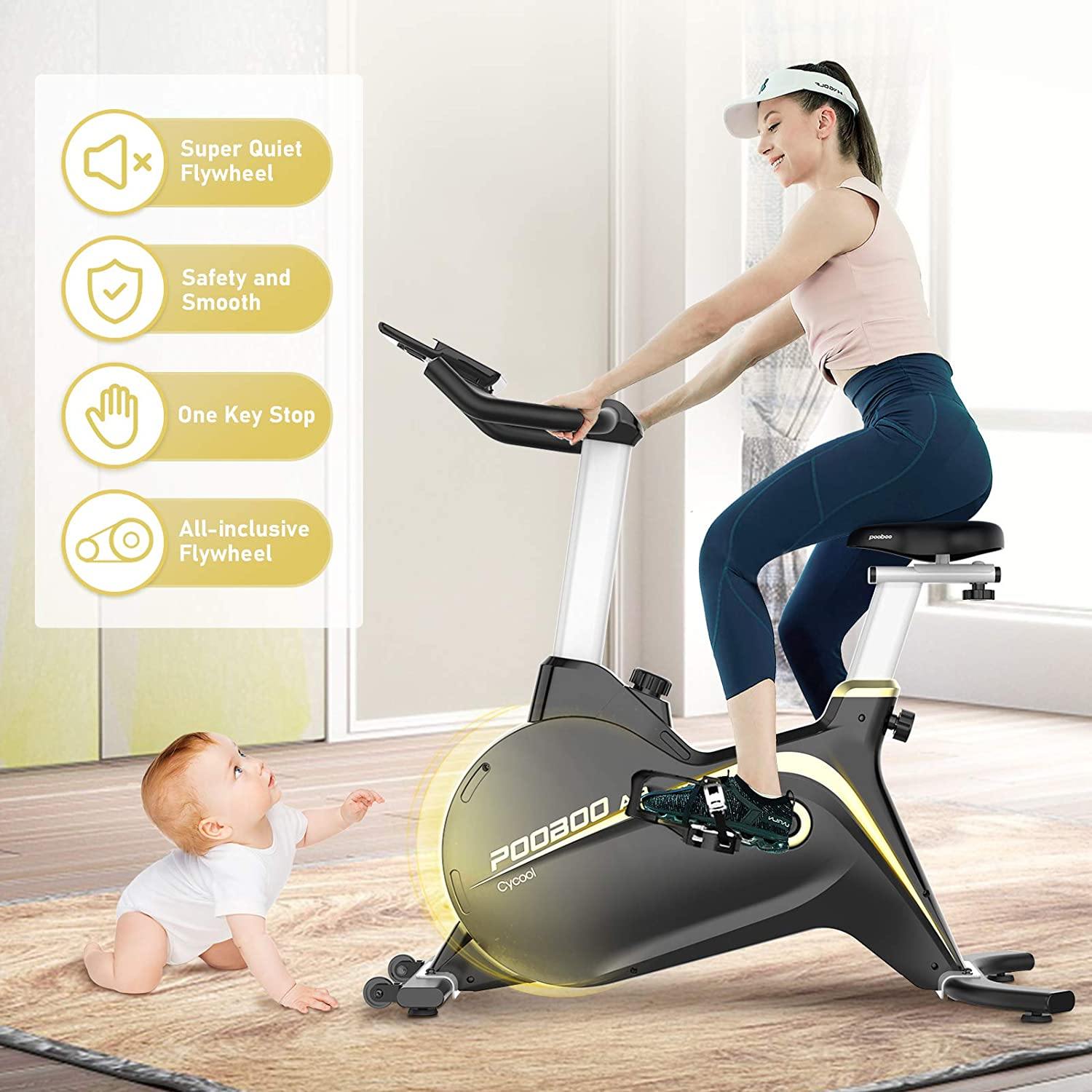 Cycool Exercise Bike Stationary Bike with Adjustable Magnetic Resistance All-Inclusive Flywheel Indoor Cycling Bike - JOY2ESpree