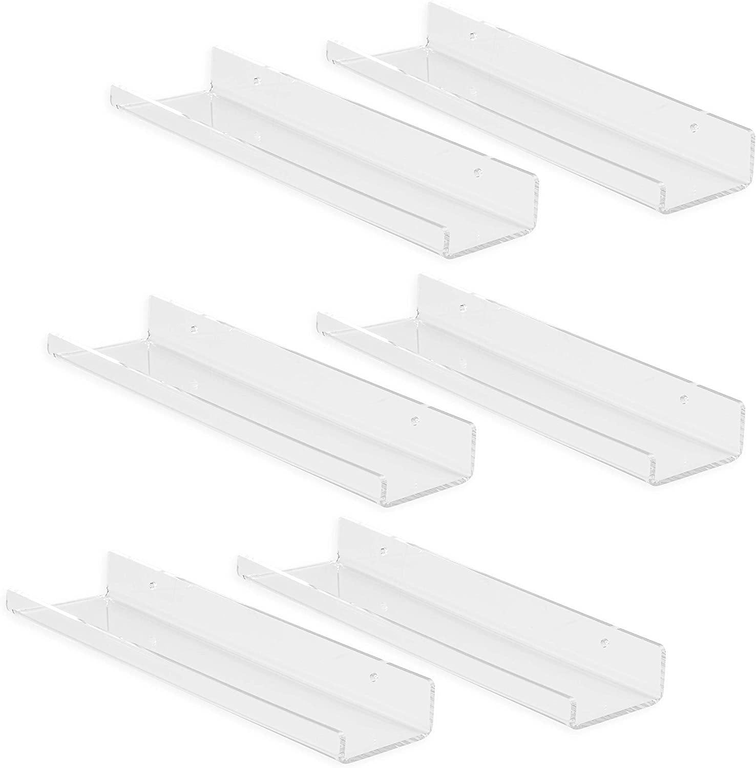 Ilyapa Acrylic Vinyl Record Shelf Wall Mount, 8 Pack - Clear Record Album Holder Display Your LP - JOY2ESpree