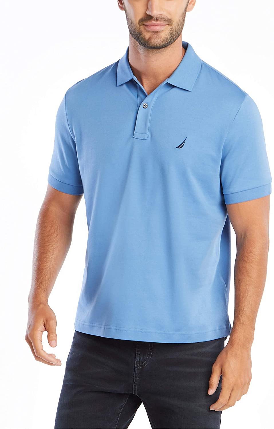 Nautica Men's Classic Fit Short Sleeve Solid Soft Cotton Polo Shirt - JOY2ESpree