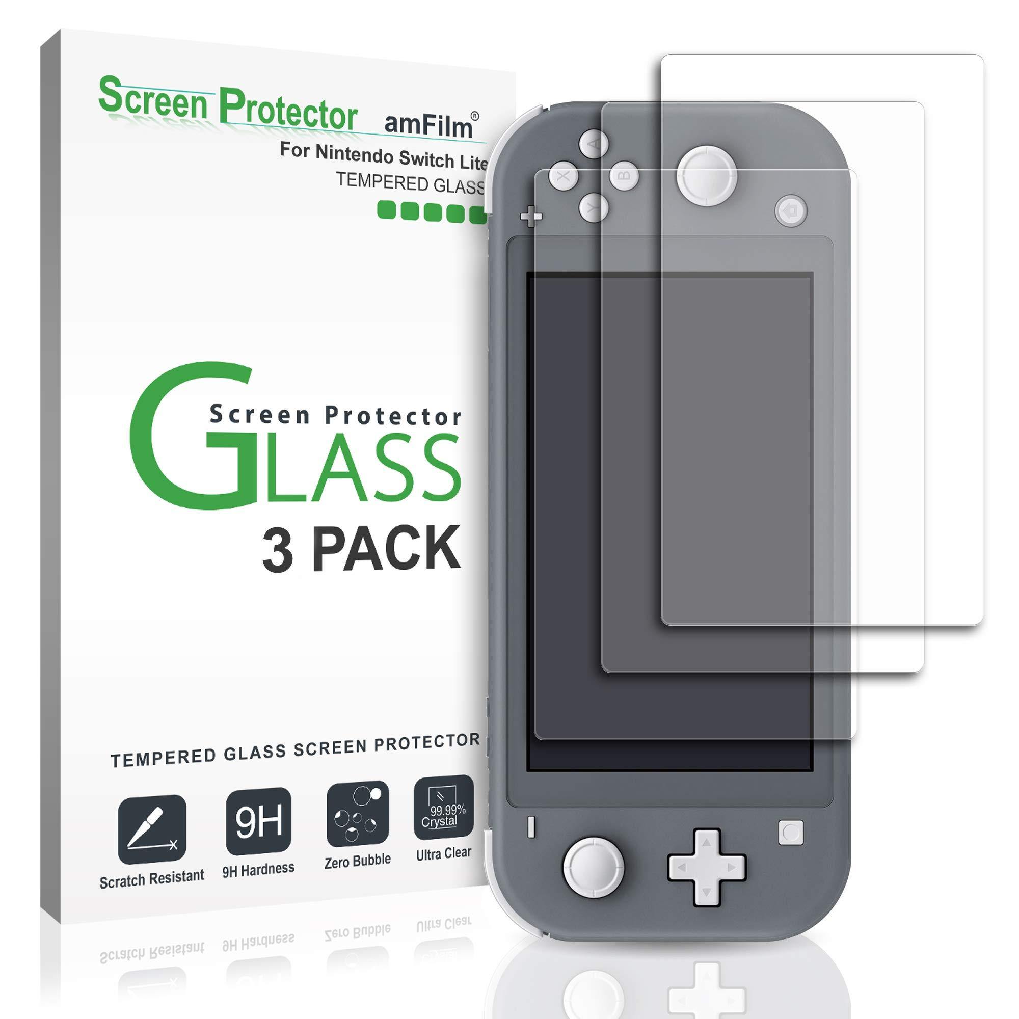 amFilm Tempered Glass Screen Protector for Nintendo Switch Lite 2019 (3-Pack) - JOY2ESpree