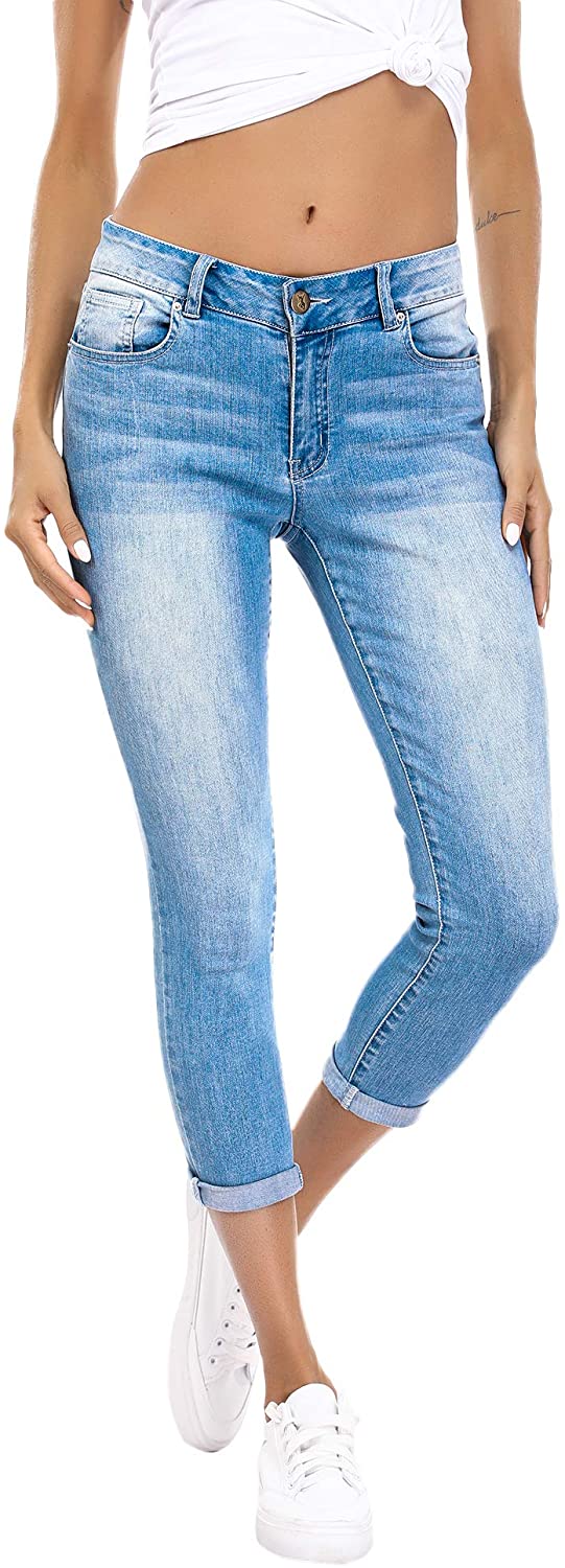 Resfeber Women's Ripped Boyfriend Jeans Cute Distressed Jeans Stretch Skinny Jeans with Hole