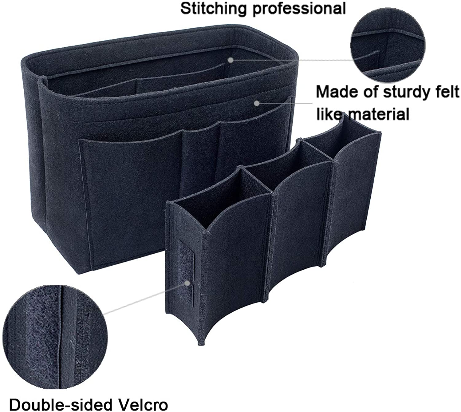 Purse Bag Organizer Insert with Lots of Different Size Spaces Divider Shaper for Speedy Shoulder Hobo Bag Keep Stuff Organized