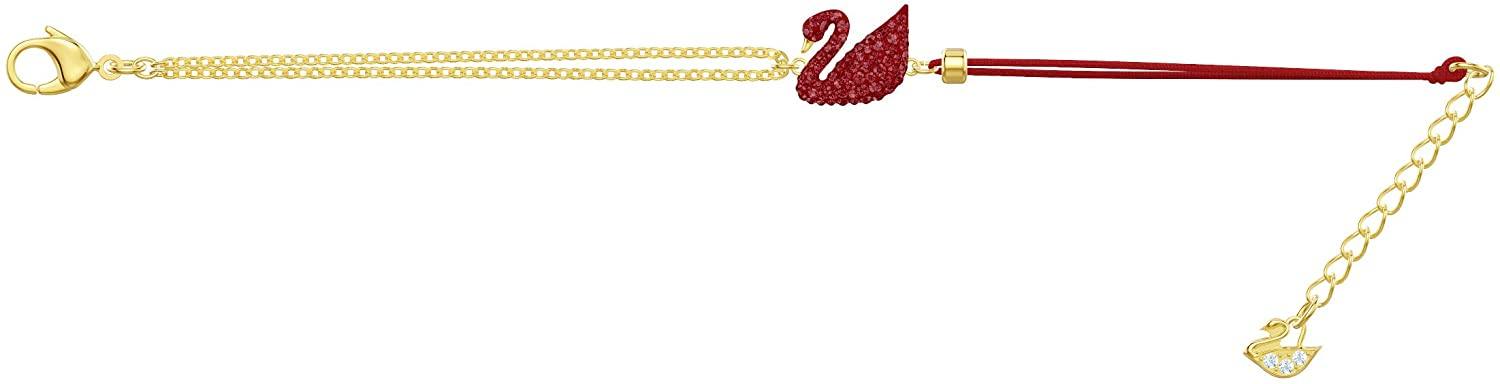 SWAROVSKI Women's Iconic Swan Jewelry Collection, Rose Gold Tone Finish, Red Crystals - JOY2ESpree