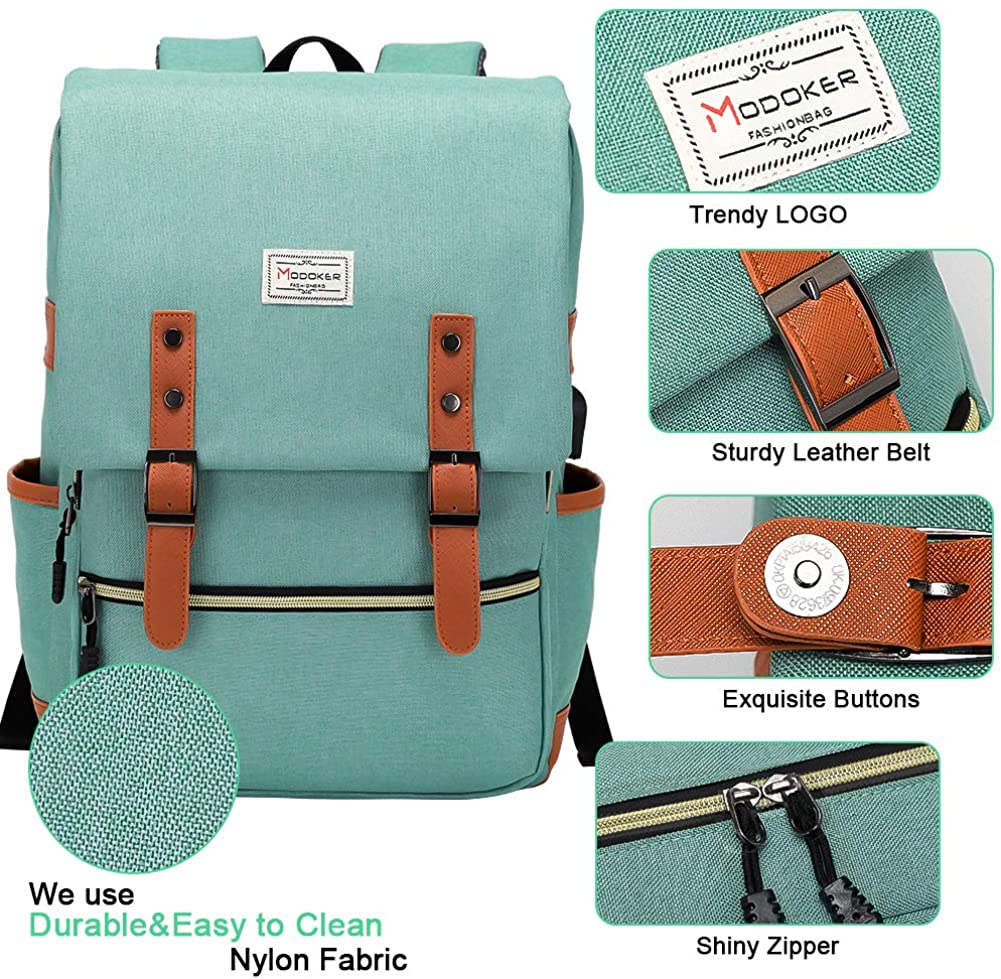 Modoker Vintage Laptop Backpack for Women Men,School College Backpack