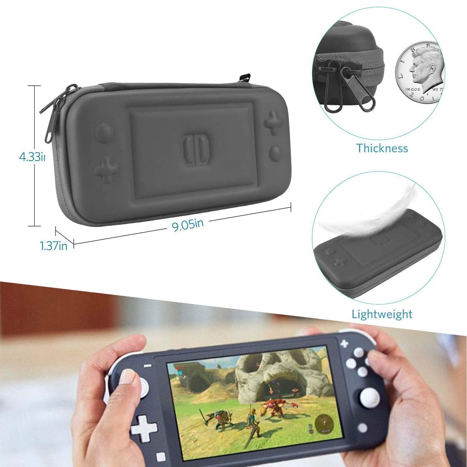 CoBak Carrying Case for Nintendo Switch Lite - with 1 Screen Protector, 1 Grip Case and 4 Thumb Grip Caps. - JOY2ESpree