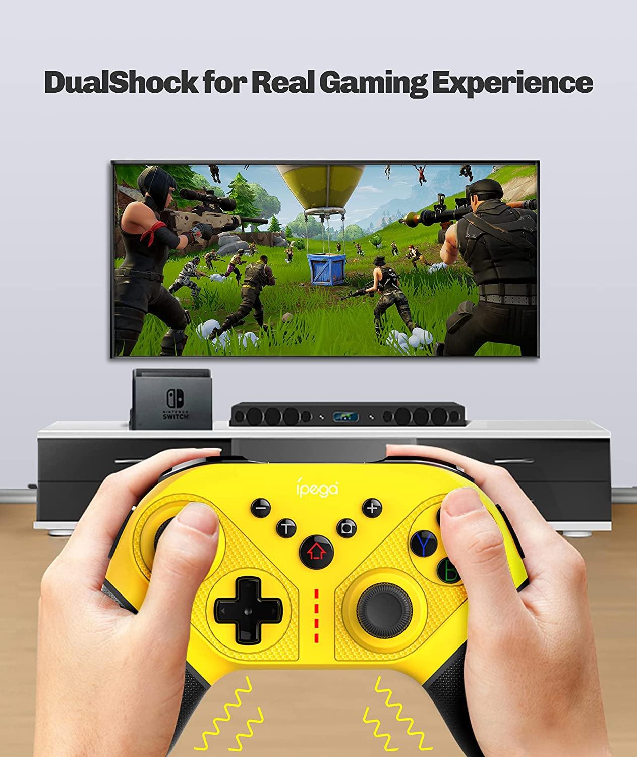 Wireless Controller for Nintendo Switch PS3 PC Android, ipega SW038 Ninja Run Pro Controllers Support 6 Gyro Axis Turbo Programmable - JOY2ESpree