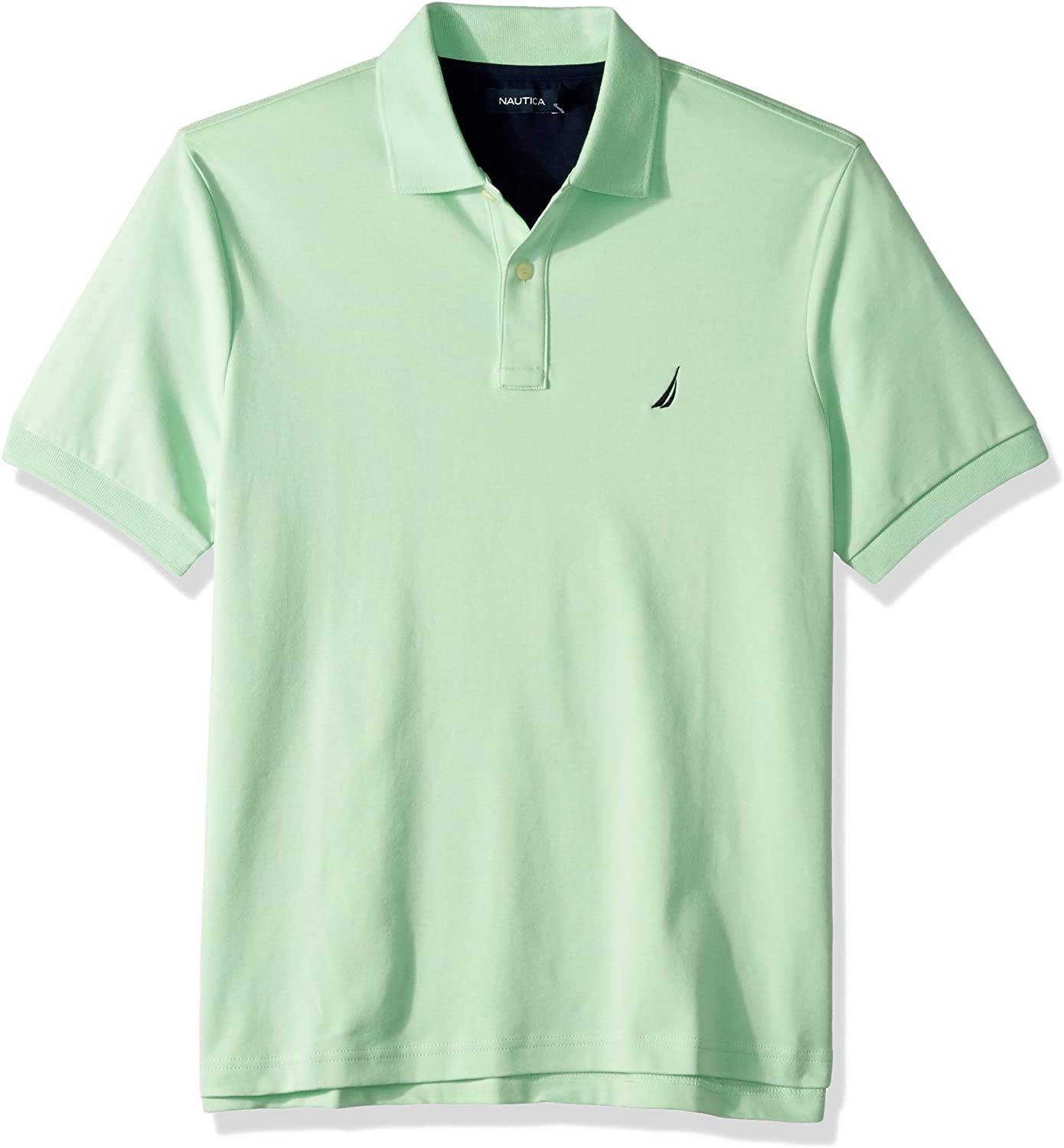 Nautica Men's Classic Fit Short Sleeve Solid Soft Cotton Polo Shirt - JOY2ESpree