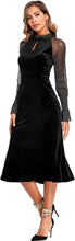 
                        
                          Load image into Gallery viewer, Velvet Formal Dress Lace Splicing Glitter Gowns
                        
                      