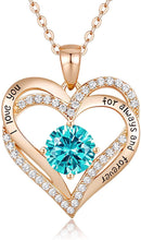 
                        
                          Cargar imagen en el visor de la galería, CDE Forever Love Heart Women Necklace 925 Sterling Silver Rose Gold Plated Birthstone Pendant Necklaces for Women - JOY2ESpree
                        
                      