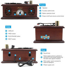 
                        
                          गैलरी व्यूवर में इमेज लोड करें, LP&amp;NO.1 Record Player, Classic Bluetooth Turntable with USB Recording - JOY2ESpree
                        
                      