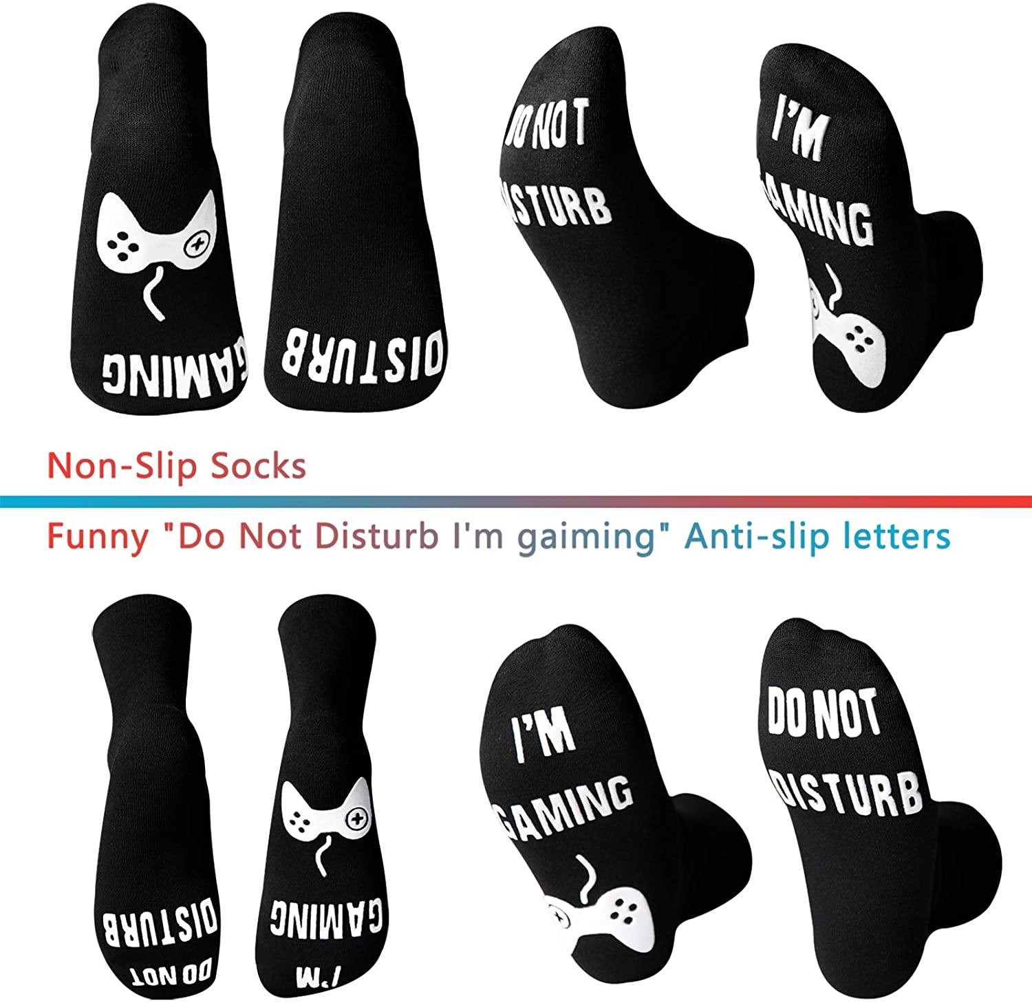 Do Not Disturb I'm Gaming Socks, Gaming Sock Funny Novelty Gift for Teen Boys Mens Gamer Kids Sons Husbands Boyfriends Women - JOY2ESpree
