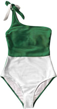 
                        
                          Muat gambar ke penampil Galeri, CUPSHE Women's One Piece Swimsuit Color Block One Shoulder Bowknot Bathing Suit
                        
                      