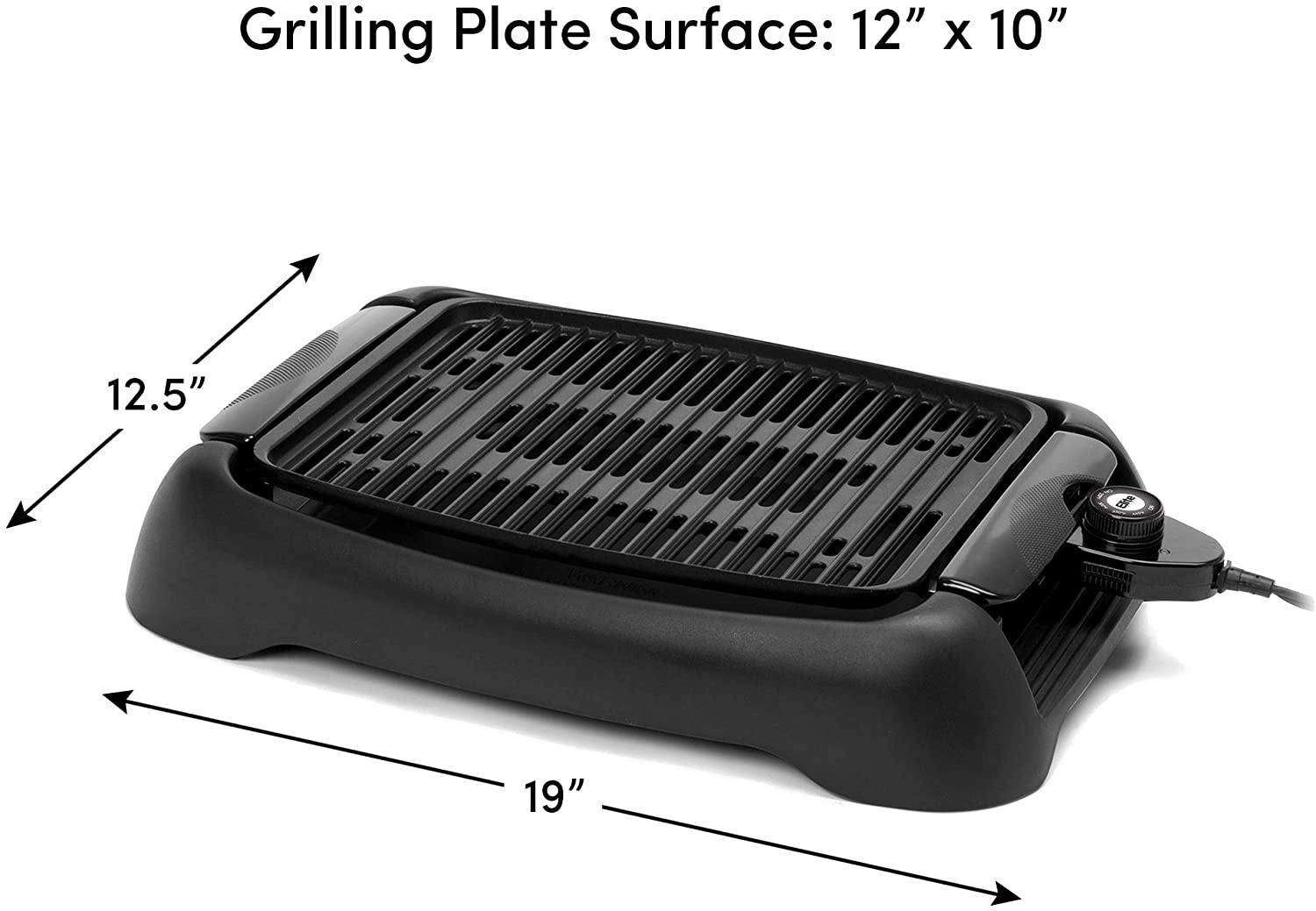 Elite Gourmet Smokeless Indoor Electric BBQ Grill with Glass Lid Dishwasher Safe - JOY2ESpree