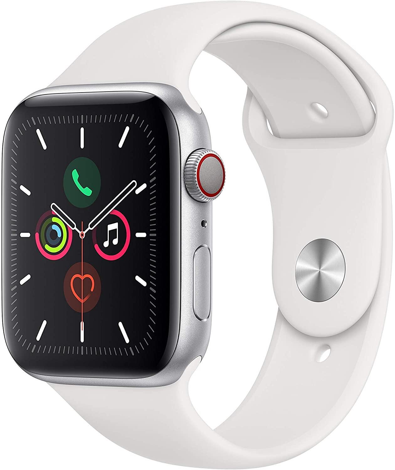 Apple Watch Series 5 (GPS + Cellular, 40MM) - Gold Aluminum Case with Pink Sand Sport Band (Renewed) - JOY2ESpree