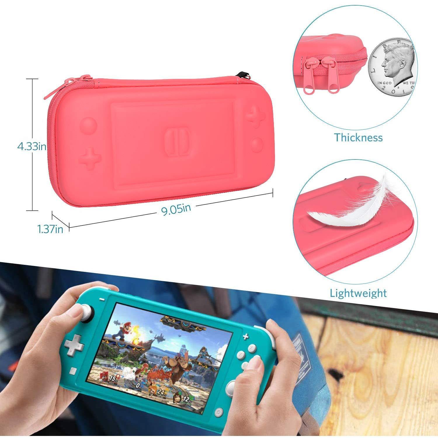 CoBak Carrying Case for Nintendo Switch Lite - with 1 Screen Protector, 1 Grip Case and 4 Thumb Grip Caps. - JOY2ESpree