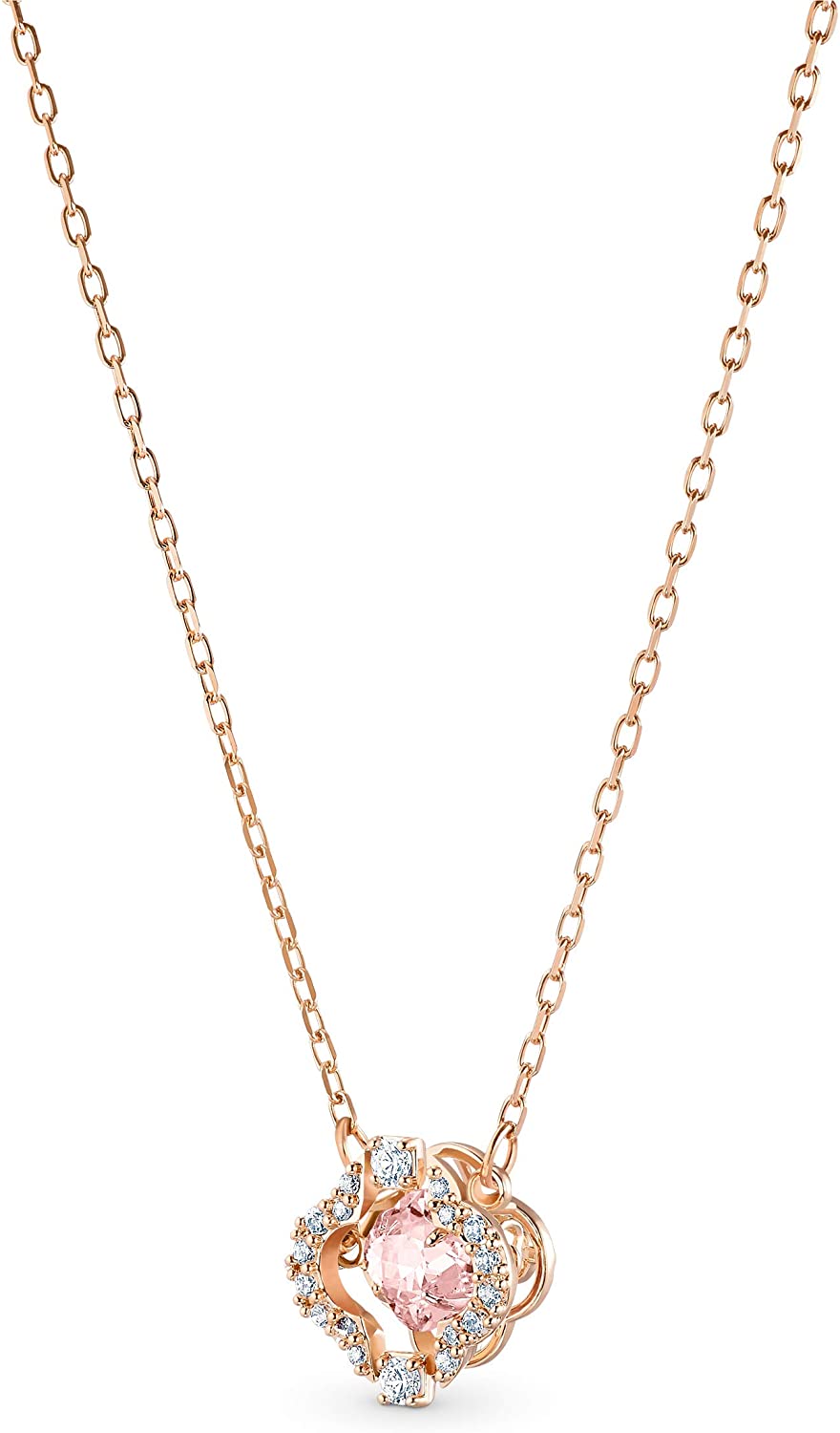 SWAROVSKI Women's Sparkling Dance Clover Jewelry Collection, Rose Gold Tone Finish, Pink Crystals, Clear Crystals - JOY2ESpree