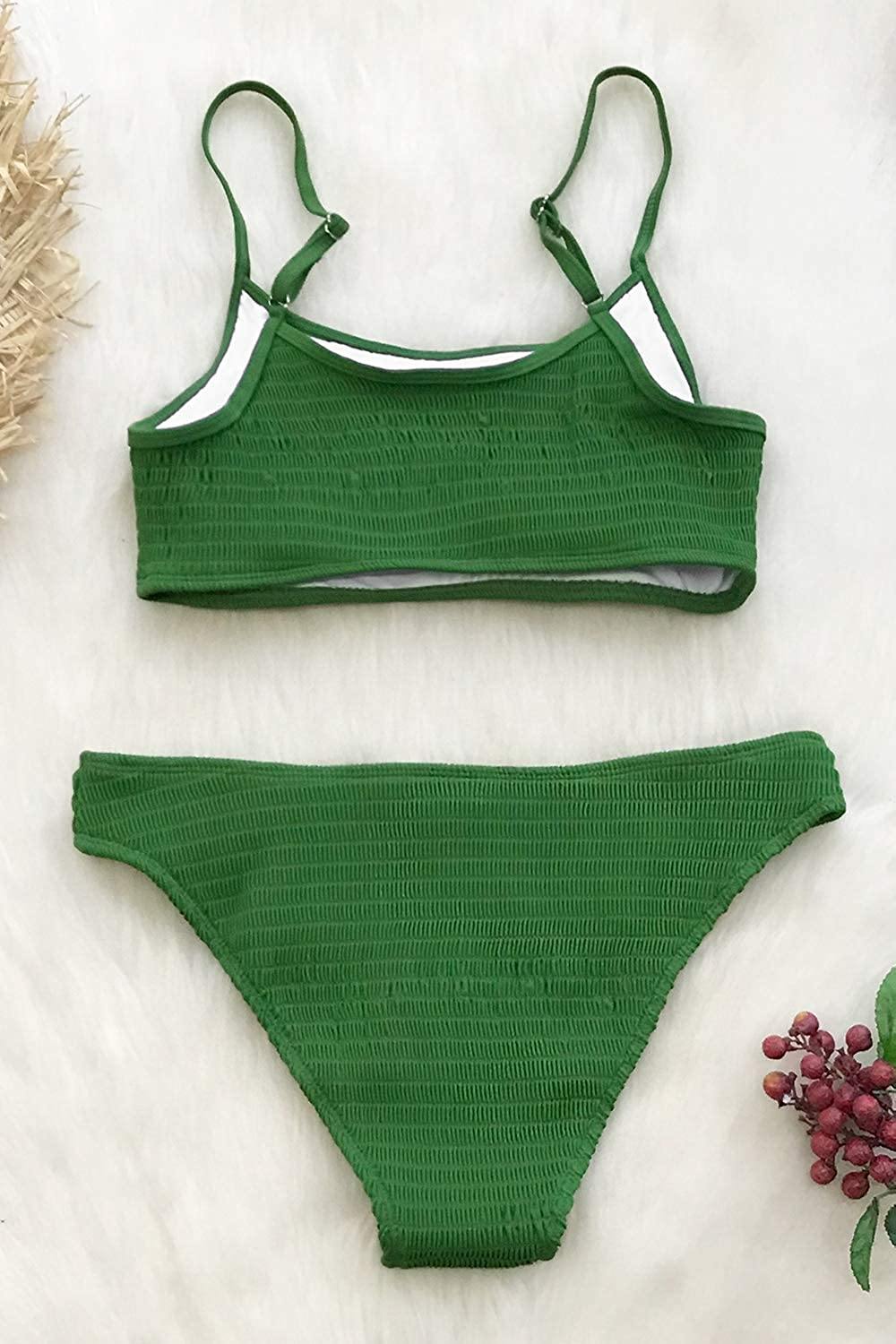CUPSHE Women's Bikini Swimsuit Ruched Thong Two Piece Bathing Suit - JOY2ESpree