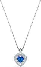 
                        
                          Load image into Gallery viewer, SWAROVSKI Women's One Heart Jewelry Collection, Rhodium Finish, Blue Crystals, Clear Crystals - JOY2ESpree
                        
                      