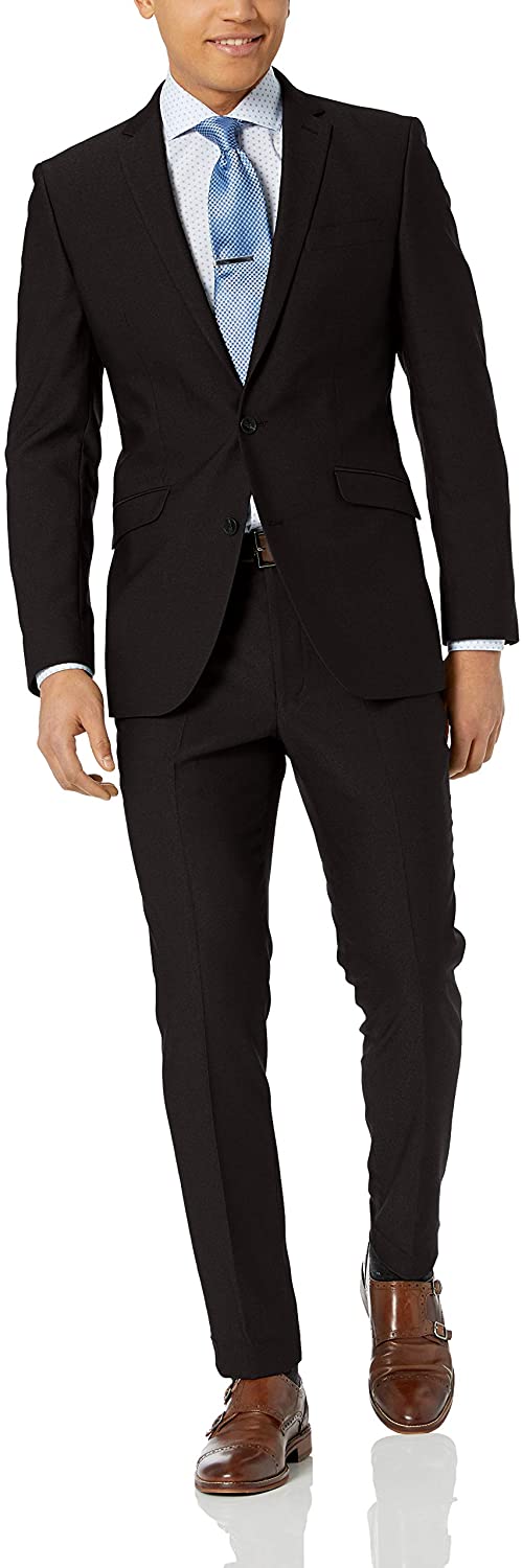 Unlisted by Kenneth Cole Men's 2 Button Slim Fit Suit with Hemmed Pant