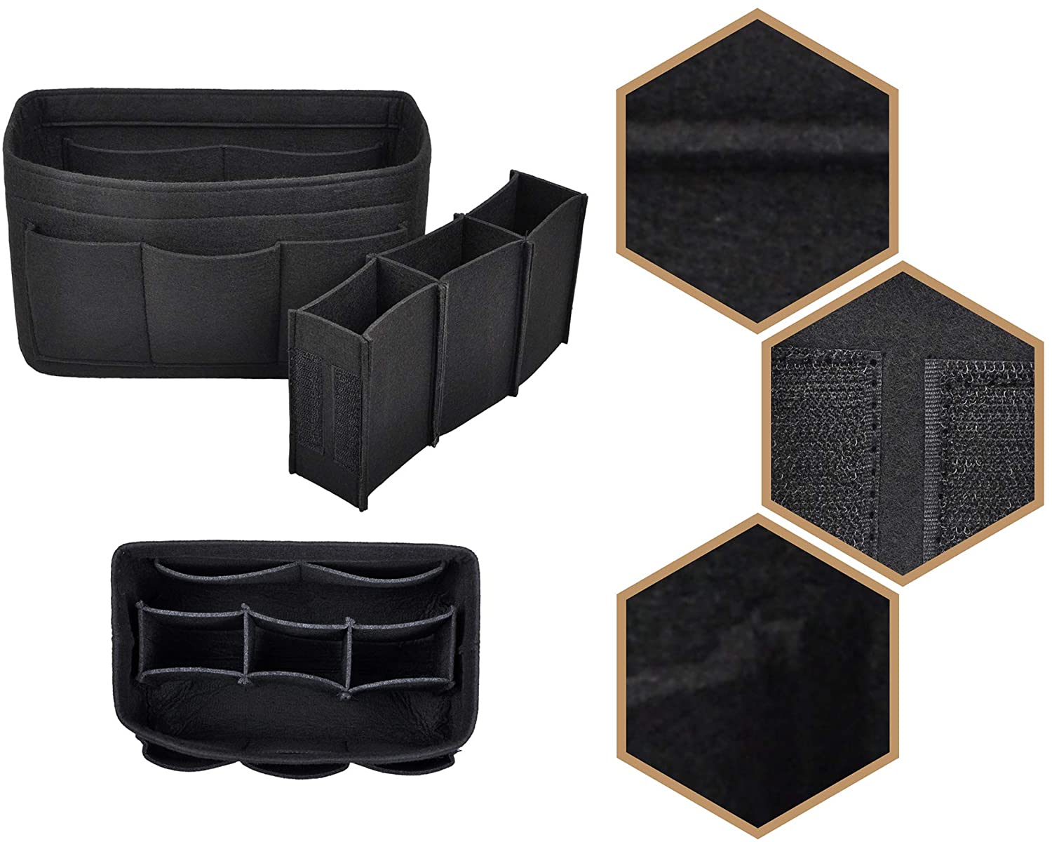 Vercord Felt Purse Organizer Handbag Insert Liner Shaper Bag in Bags for Speedy Neverfull Tote