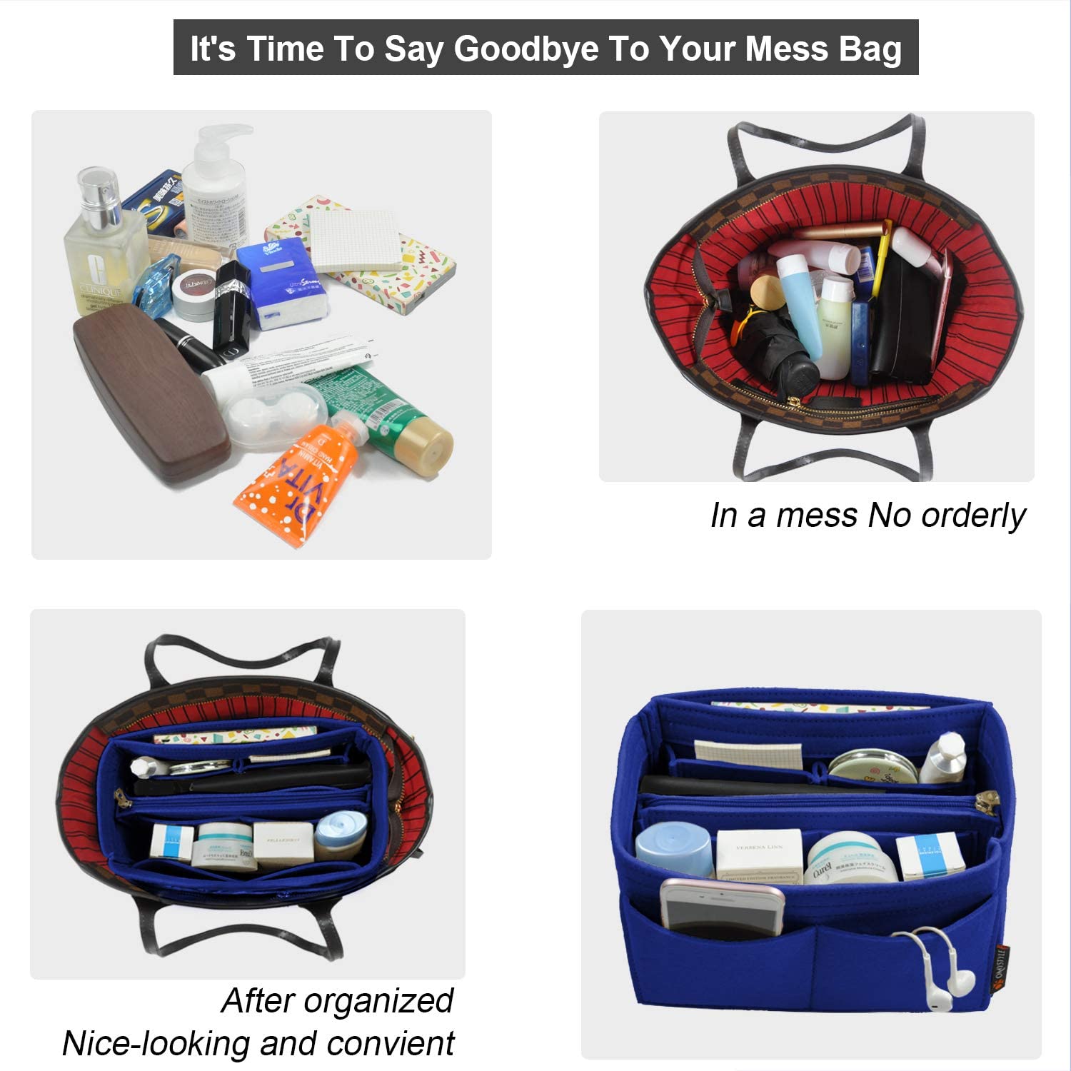 Purse Organizer Insert, Handbag & Tote Organizer, Bag in Bag, Perfect for Speedy Neverfull and More